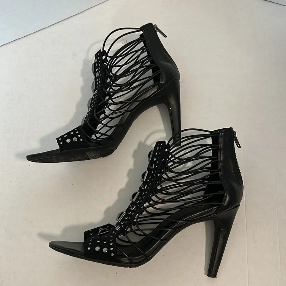 Bar III Black Silver Women's Shoes Faux Leather 4.5